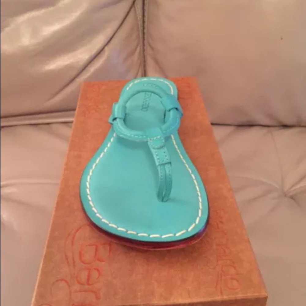 BERNARDO TURQUOISE MATRIX SANDALS SZ 6.5 NEW